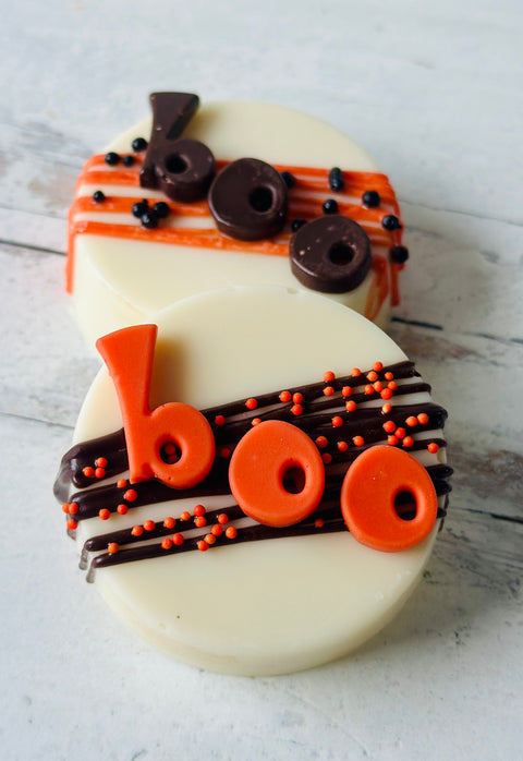 Boo Halloween Chocolate Covered Oreos (Set of 12)