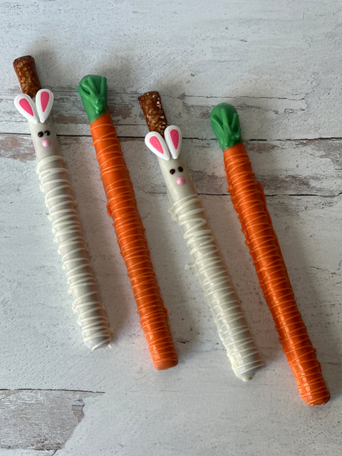 Easter Bunny & Carrot Pretzels (Set of 12)