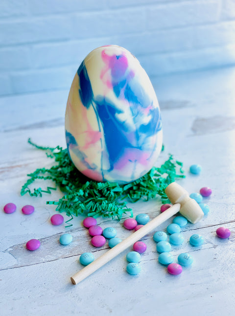 Breakable Chocolate Egg in Tie-Dye Design