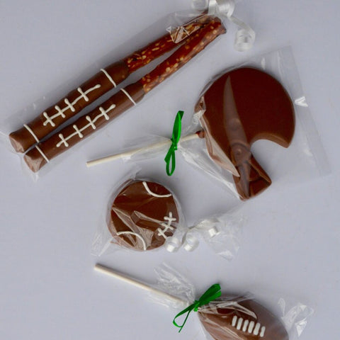 Chocolate Football Helmet Lollipops (Set of 12)