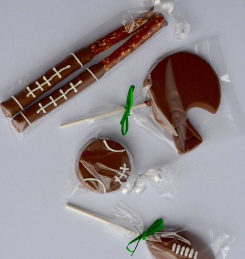 Chocolate Football Lollipops (Set of 12)