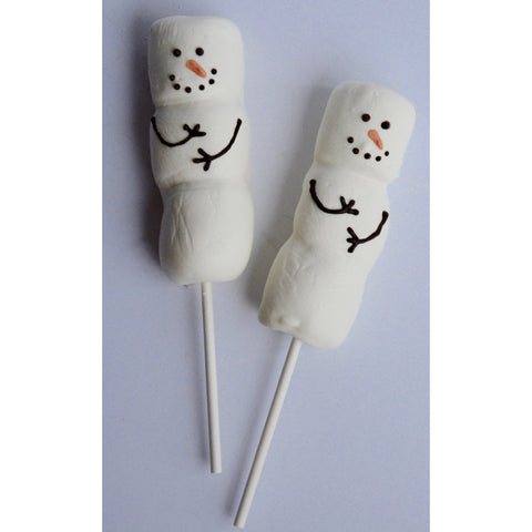 Chocolate Snowman Marshmallow on Stick (Set of 12)