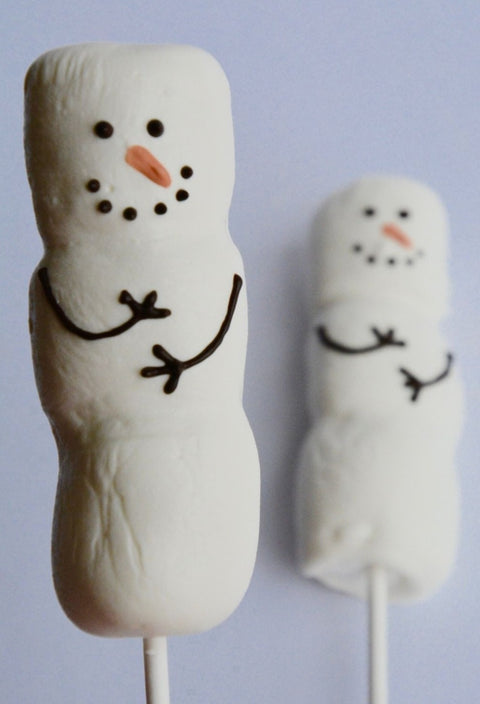 Chocolate Snowman Marshmallow on Stick (Set of 12)