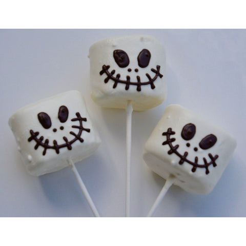 Halloween Skull Giant Chocolate Covered Marshmallows (Set of 12)