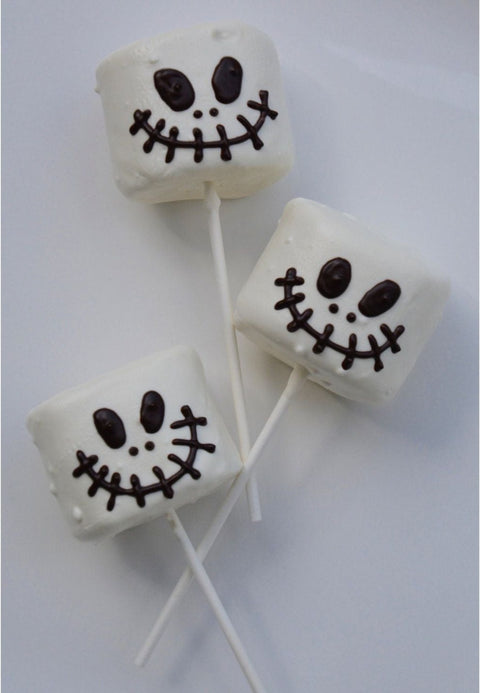 Halloween Skull Giant Chocolate Covered Marshmallows (Set of 12)