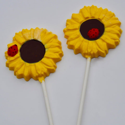 Chocolate Sunflower Lollipops (Set of 12)