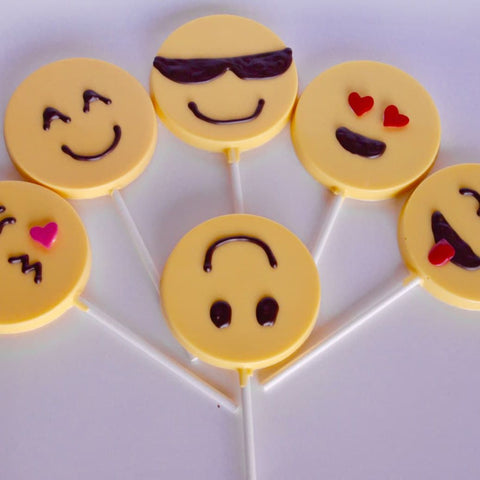 Chocolate Emoji Lollipops (Set of 12)