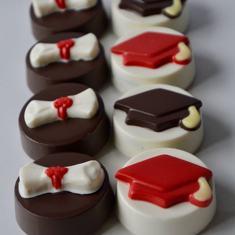 Graduation Themed Chocolate Covered Oreos (Set 0f 12)