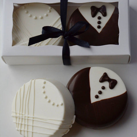 Bride & Groom Chocolate Covered Oreos (Set of 24)