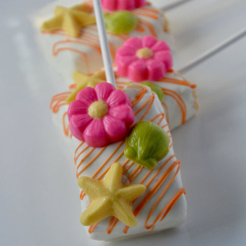 Luau Party Chocolate Dipped Rice Krispie Treats (Set 0f 12)