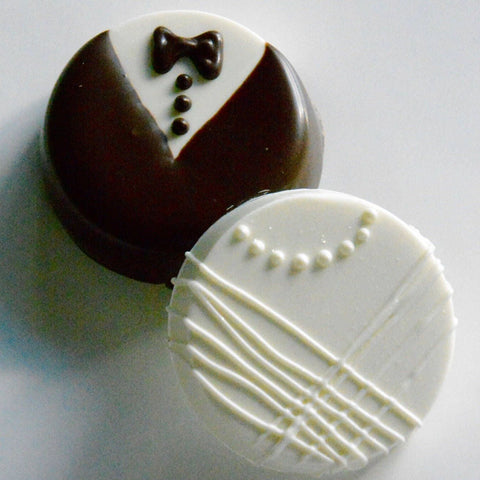 Bride & Groom Chocolate Covered Oreos (Set of 24)