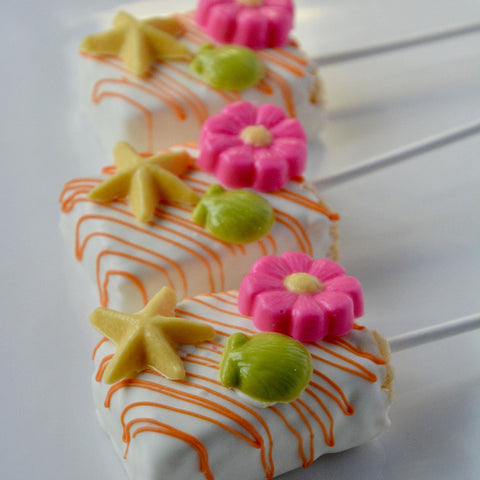 Luau Party Chocolate Dipped Rice Krispie Treats (Set 0f 12)