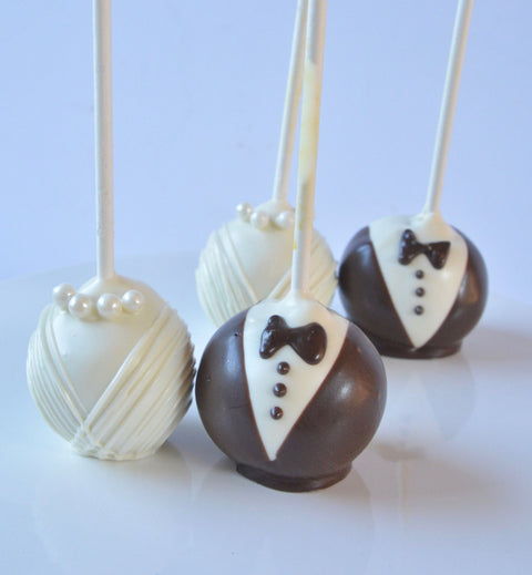 Bride & Groom Cake Pops (Set of 12)