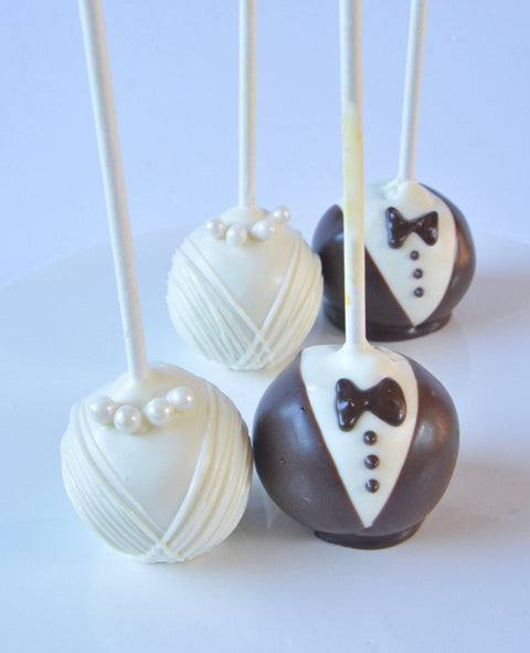 Bride & Groom Cake Pops (Set of 12)