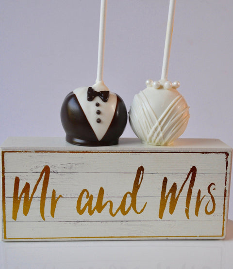 Bride & Groom Cake Pops (Set of 12)