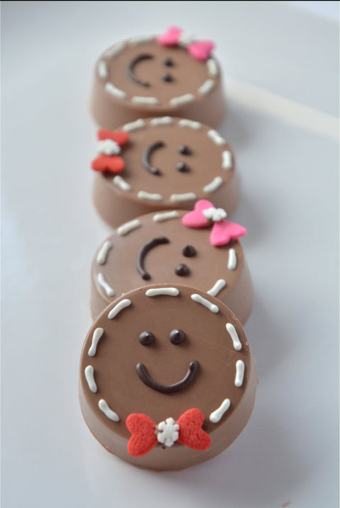 Gingerbread Face Chocolate Covered Oreos (Set 0f 12)