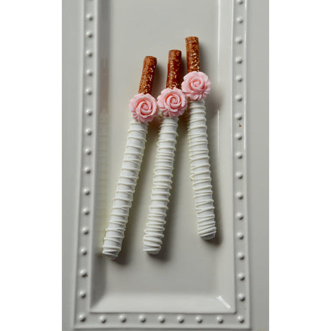 Rose Inspired Chocolate Covered Pretzels (Set 0f 12)