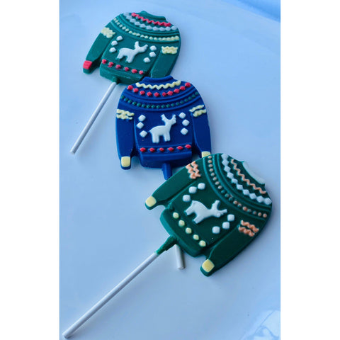 Ugly Sweater Chocolate Lollipops (Set of 12)