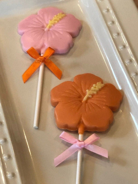 Chocolate Hibiscus Flower Lollipop (Set of 12)