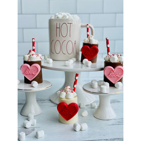 Hot Chocolate Bomb Shots Glasses with Hearts