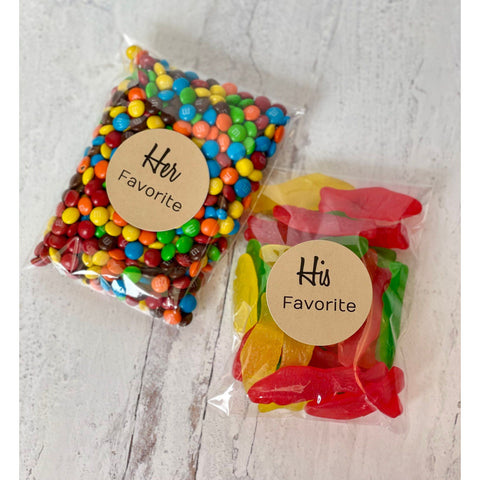 His and Her Gummy Favor Bags - Candy Not Included