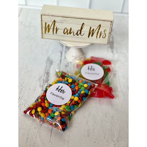 His and Her Gummy Favor Bags - Candy Not Included