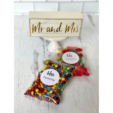 His and Her Gummy Favor Bags - Candy Not Included