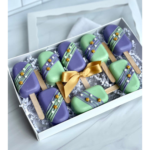 Mardi Gras Inspired Cakesicles Gift Box