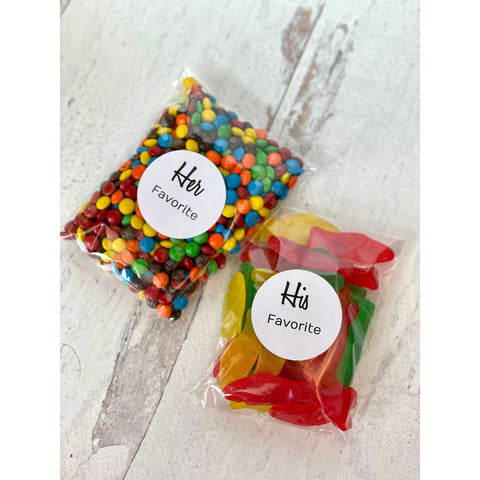 His and Her Gummy Favor Bags - Candy Not Included