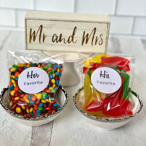 His and Her Gummy Favor Bags - Candy Not Included