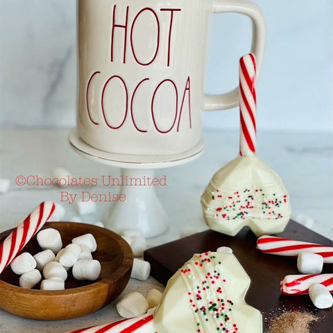 Peppermint Flavored Hot Chocolate Bomb Hearts (Set of 2)