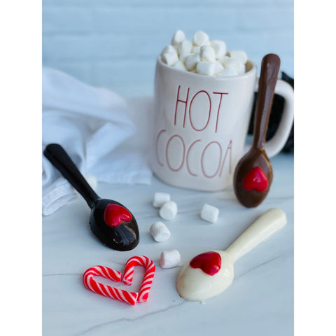 Hot Cocoa Chocolate Spoons Set