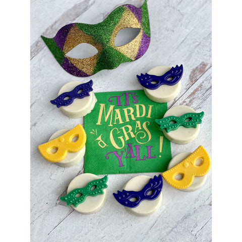 Mardi Gras Cookies Chocolate Covered Oreos (Set 0f 12)