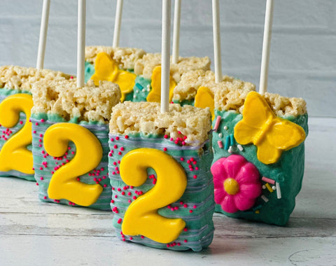 Chocolate Covered Birthday Rice Krispy Treats (Set of 12)